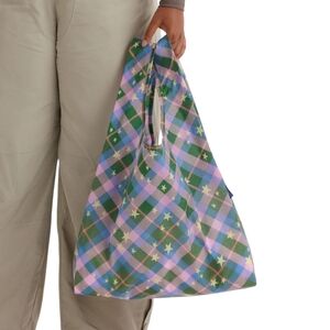 *NWT* BAGGU Green Star Plaid Standard Bag